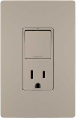 radiant® Single Pole/3-Way Switch with 15A Tamper-Resistant Outlet, Nickel