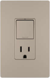 radiant® Single Pole/3-Way Switch with 15A Tamper-Resistant Outlet, Nickel