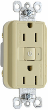 15A 125V Dual-Control Wireless Receptacle, Ivory, 1.73 Inch Width, 2.68 Inch Height