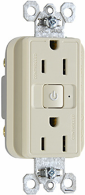 15A 125V Wireless Control Dual-Function Receptacle, Light Almond, 1.25 Inch Depth