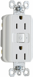15A 125V Wireless Dual-Control Receptacle, White, 1.25 Inch Depth, 1.73 Inch Width, UL Listed