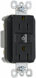 15A 125V RF Half-Control Spec Receptacle, Black, 2.68 Inch Height