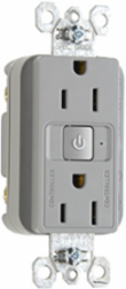 15A 125V Plug Load RF Half-Control Receptacle, 1.73 Inch Width, Grey