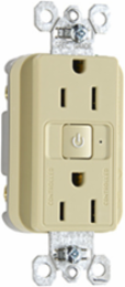 15A 125V Ivory Plug Load RF Half-Control Receptacle, 1.73 Inch Width