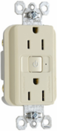 15A 125V Light Almond Plug Load RF Half-Control Receptacle, 1.73 Inch Width