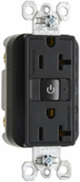 20A 125V Dual-Control Duplex Receptacle, Black, 2.68 Inch Height, 1.73 Inch Width