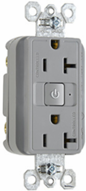 20A 125V Duplex Receptacle, Grey, 1.25 Inch Depth, 2.68 Inch Height, 1.73 Inch Width