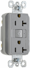 20A 125V Duplex Receptacle, Grey, 1.25 Inch Depth, 2.68 Inch Height, 1.73 Inch Width