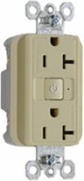 20A 125V Dual-Control Duplex Receptacle, Ivory, 1.73 Inch Width, 2.68 Inch Height