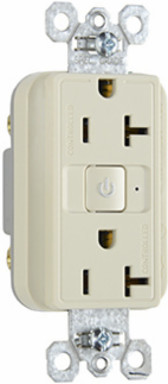 20A 125V RF Dual-Control Duplex Receptacle, Light Almond, 2.68 Inch Height, 1.73 Inch Width