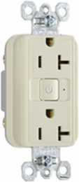 20A 125V RF Dual-Control Duplex Receptacle, Light Almond, 2.68 Inch Height, 1.73 Inch Width