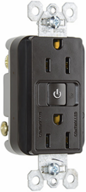 20A 125V Wireless RF Half-Control Receptacle, Brown, 1.73 Inch Width