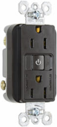 20A 125V Wireless RF Half-Control Receptacle, Brown, 1.73 Inch Width