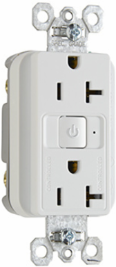20A 125V Plug Load RF Half-Control Receptacle, White, 2.68 Inch Height