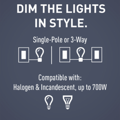 radiant® Incandescent 700W 3-Way Dimmer, Tri-Color