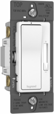 radiant® 120V, 700VA, Magnetic Low-Voltage Single Pole/3-Way Dimmer, White