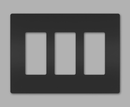 3-Gang Screwless Wall Plate, 6.77 Inch x 4.5 Inch, Matte Black Polycarbonate