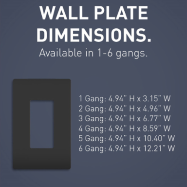 3-Gang Screwless Wall Plate, 6.77 Inch x 4.5 Inch, Matte Black Polycarbonate