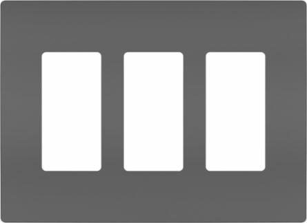 3-Gang Screwless Wall Plate, 6.77 Inch x 4.5 Inch, Matte Black Polycarbonate