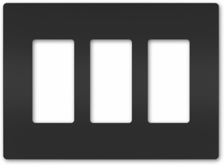 3-Gang Screwless Wall Plate, 6.77 Inch x 4.5 Inch, Matte Black Polycarbonate