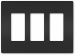 3-Gang Screwless Wall Plate, 6.77 Inch x 4.5 Inch, Matte Black Polycarbonate