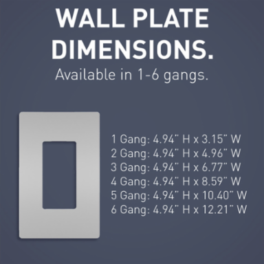 radiant® 3-Gang Screwless Wall Plate, Gray