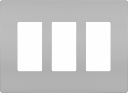 radiant® 3-Gang Screwless Wall Plate, Gray