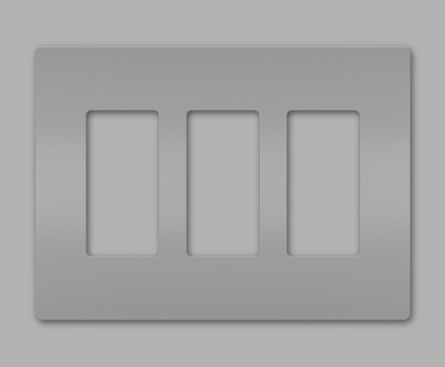 radiant® 3-Gang Screwless Wall Plate, Gray