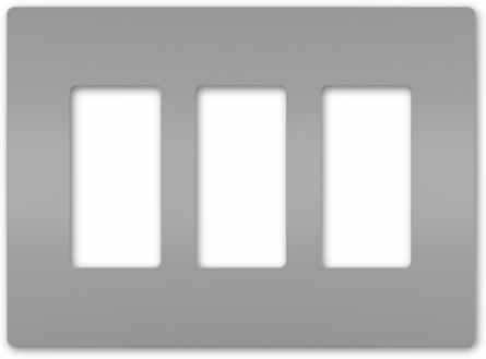 radiant® 3-Gang Screwless Wall Plate, Gray