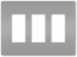 radiant® 3-Gang Screwless Wall Plate, Gray