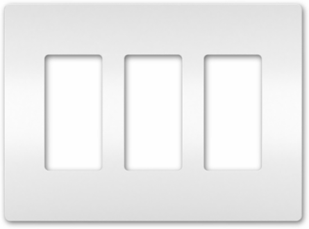 radiant® 3-Gang Screwless Wall Plate, White