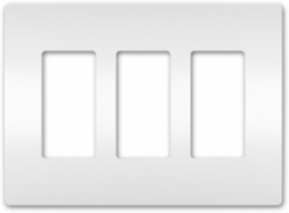 radiant® 3-Gang Screwless Wall Plate, White