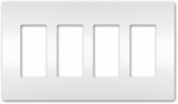 radiant® 4-Gang Screwless Wall Plate, White