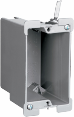 Old Work Switch & Outlet Box, Gray, Swing Bracket 1-1/4 to 1/8 Inch, 100 Pack