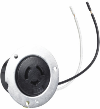 Non-NEMA 3 Wire Flanged Outlet, 2.56 Inch Height, High-Impact Thermoplastic Housing