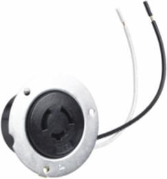Non-NEMA 3 Wire Flanged Outlet, 2.56 Inch Height, High-Impact Thermoplastic Housing