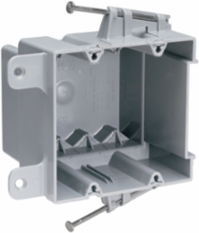 Double Gang Switch and Outlet Box, Impact-Resistant Thermoplastic, 50 Pack