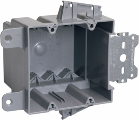 Wood and Steel Stud Bracket Box, Double Gang, 3/8 Inch Offset, 50 Pack