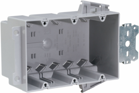 Triple Gang Quick/Click Bracket Box for Wood & Steel Studs, 3/8 Inch Offset