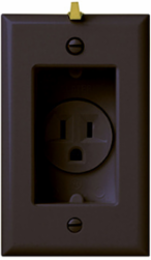 15A 125V Tamper-Resistant Clock Hanger Single Receptacle, Black, 2.74 Inch Width