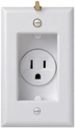 Tamper-Resistant Recessed Receptacle 15A 125V, 4.478 Inch Height, White