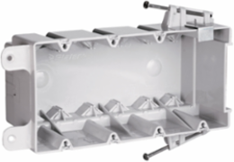 Four Gang Switch and Outlet Box, Gray, Durable Thermoplastic, UL Listed