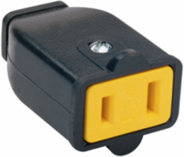 Polarized Plug and Connector, 15 A, 125 V, Black
