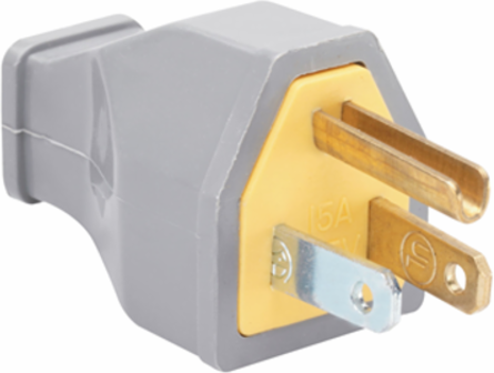 Double-Pole Tamper-Resistant Plug 15A 125V Gray
