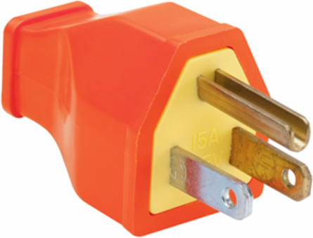 Orange Plug and Connector, 15A 125V, Tamper-Resistant