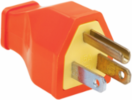 Orange Plug and Connector, 15A 125V, Tamper-Resistant