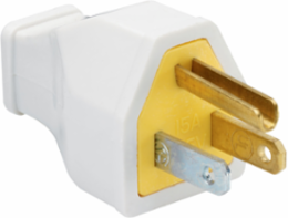 Tamper-Resistant Plug and Connector, 15A 125V, White