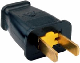 Double-Pole Black Plug and Connector, 15A 125V, UL Listed