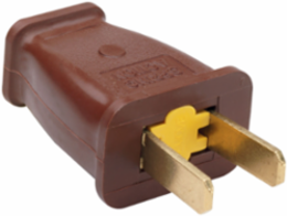 Double-Pole Straight Blade Plug, 15 Amp 125 Volt, Brown