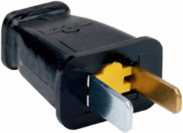 Double-Pole Plug 15A 125V, Black, UL Listed